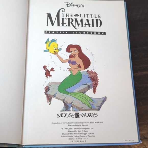 Vintage Disney The Little Mermaid Story Story Book Hardcover 1997 Princess - Picture 5 of 14